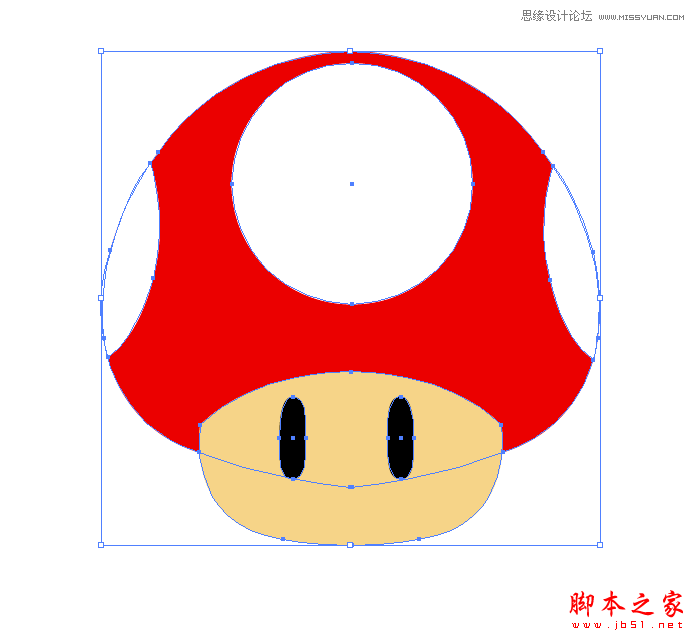 Illustrator绘制立体效果的逼真蘑菇,脚本之家