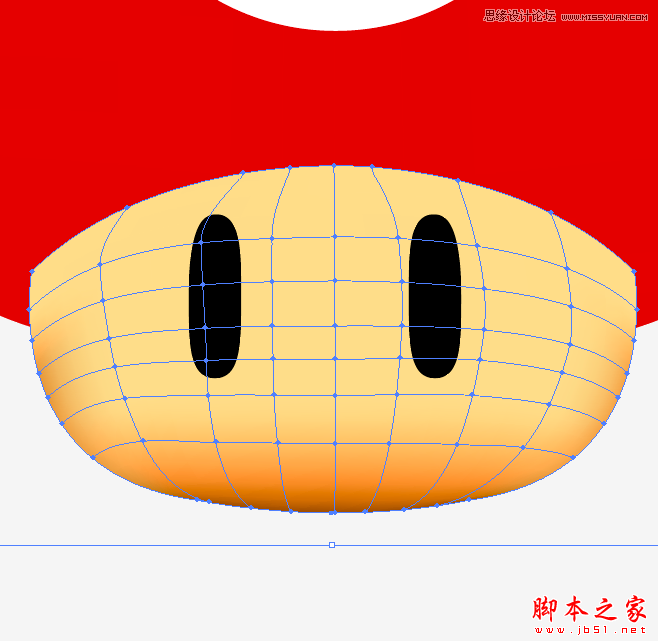 Illustrator绘制立体效果的逼真蘑菇,脚本之家