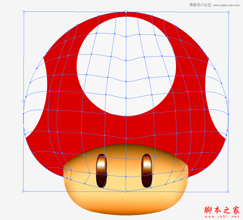 Illustrator绘制立体效果的逼真蘑菇,脚本之家