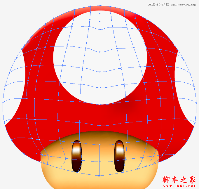 Illustrator绘制立体效果的逼真蘑菇,脚本之家