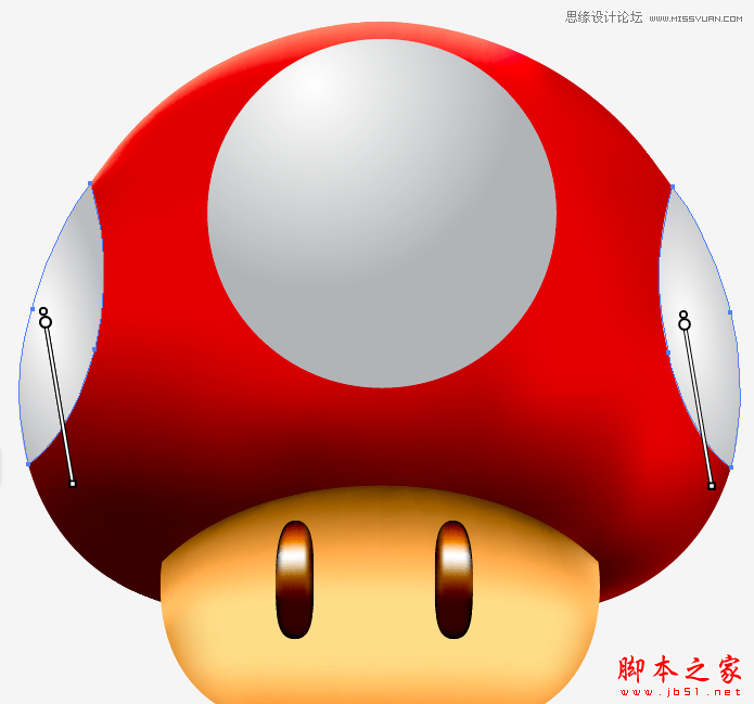Illustrator绘制立体效果的逼真蘑菇,脚本之家