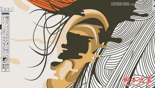 Illustrator绘制一张水滴飞溅效果的面部特效,脚本之家