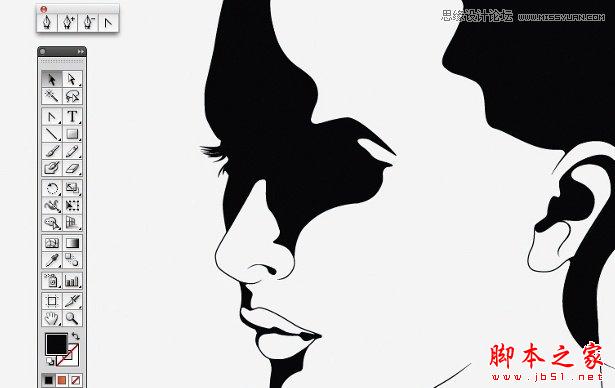 Illustrator绘制一张水滴飞溅效果的面部特效,脚本之家