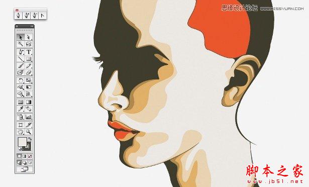 Illustrator绘制一张水滴飞溅效果的面部特效,脚本之家