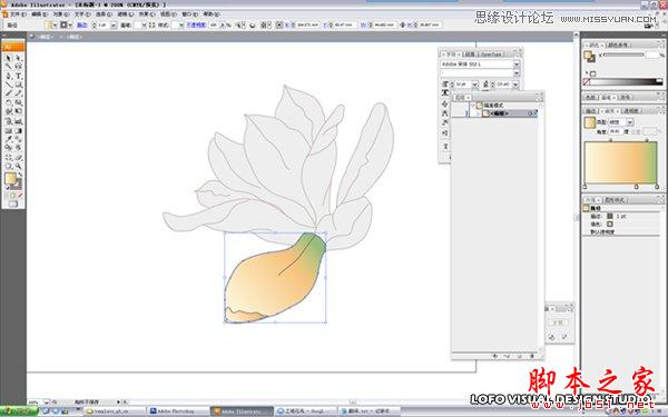 Illustrator绘制矢量风格的中国花鸟画,脚本之家