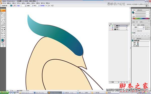 Illustrator绘制矢量风格的中国花鸟画,脚本之家