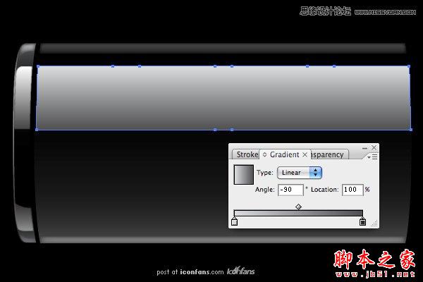 Illustrator绘制质感电池图标,脚本之家