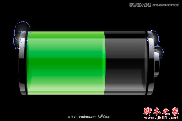 Illustrator绘制质感电池图标,脚本之家