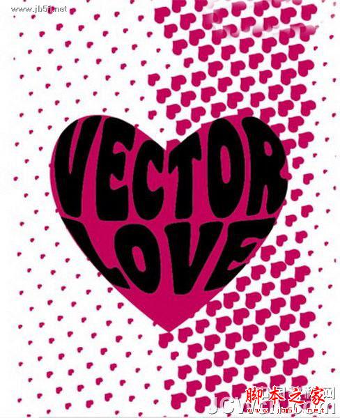 Illustrator绘制心形效果的粉色海报