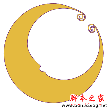 Illustrator绘制矢量画实例月亮图腾_天极设计在线转载