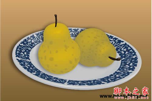 Illustrator精细绘制青花瓷盘三维效果图