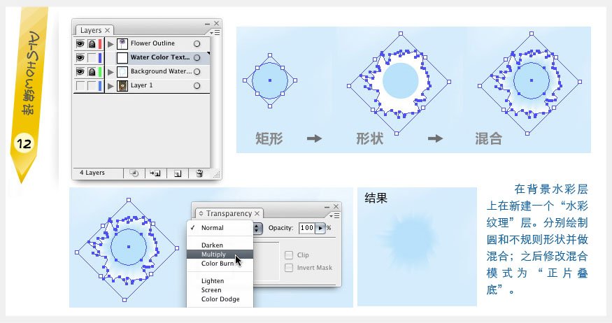 Illustrator实例教程：创作水彩矢量花朵插画,PS教程