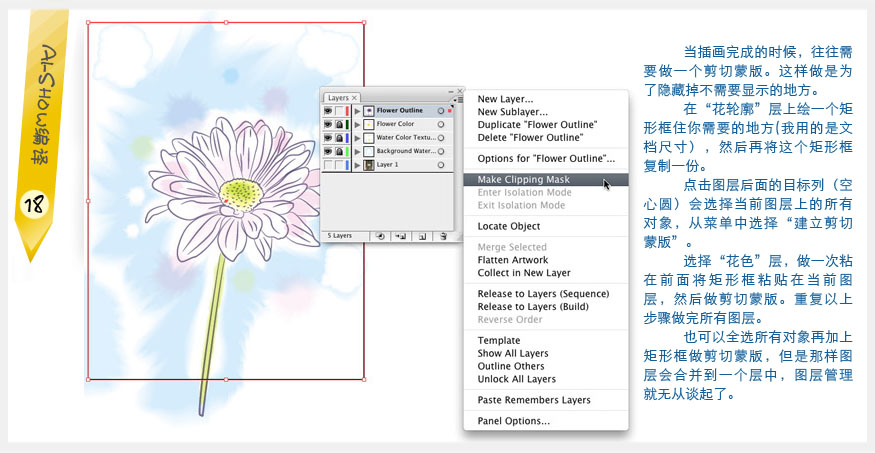 Illustrator实例教程：创作水彩矢量花朵插画,PS教程