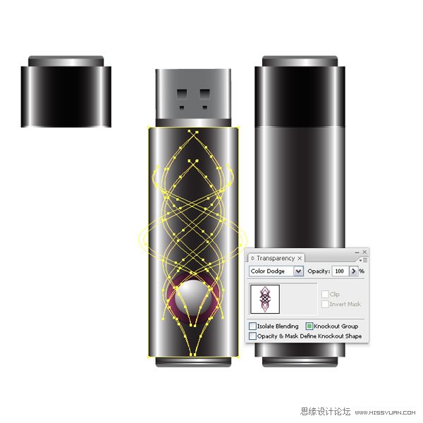 Illustrator设计一个色彩斑澜的U盘,PS教程,思缘教程网