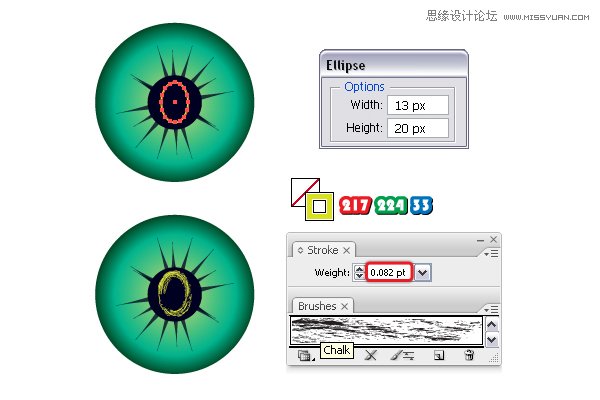 Illustrator制作万圣节带血丝的恐怖眼球