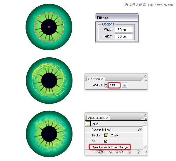 Illustrator制作万圣节带血丝的恐怖眼球