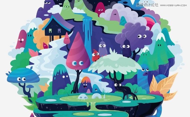 Illustrator绘制抽象唯美的插画教程