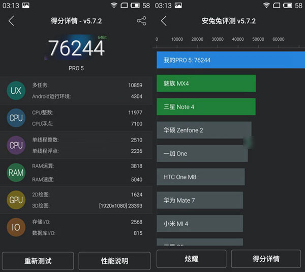 魅族Pro 5跑分多少 魅族Pro 5安兔兔跑分多少？
