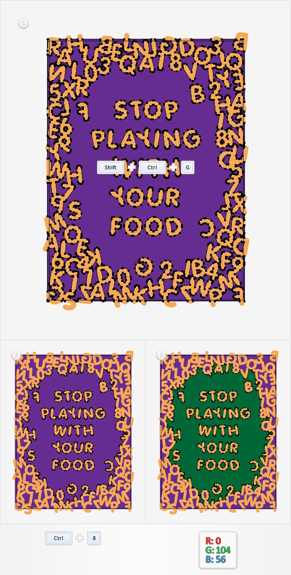 Illustrator制作意大利面艺术特效文字教程,