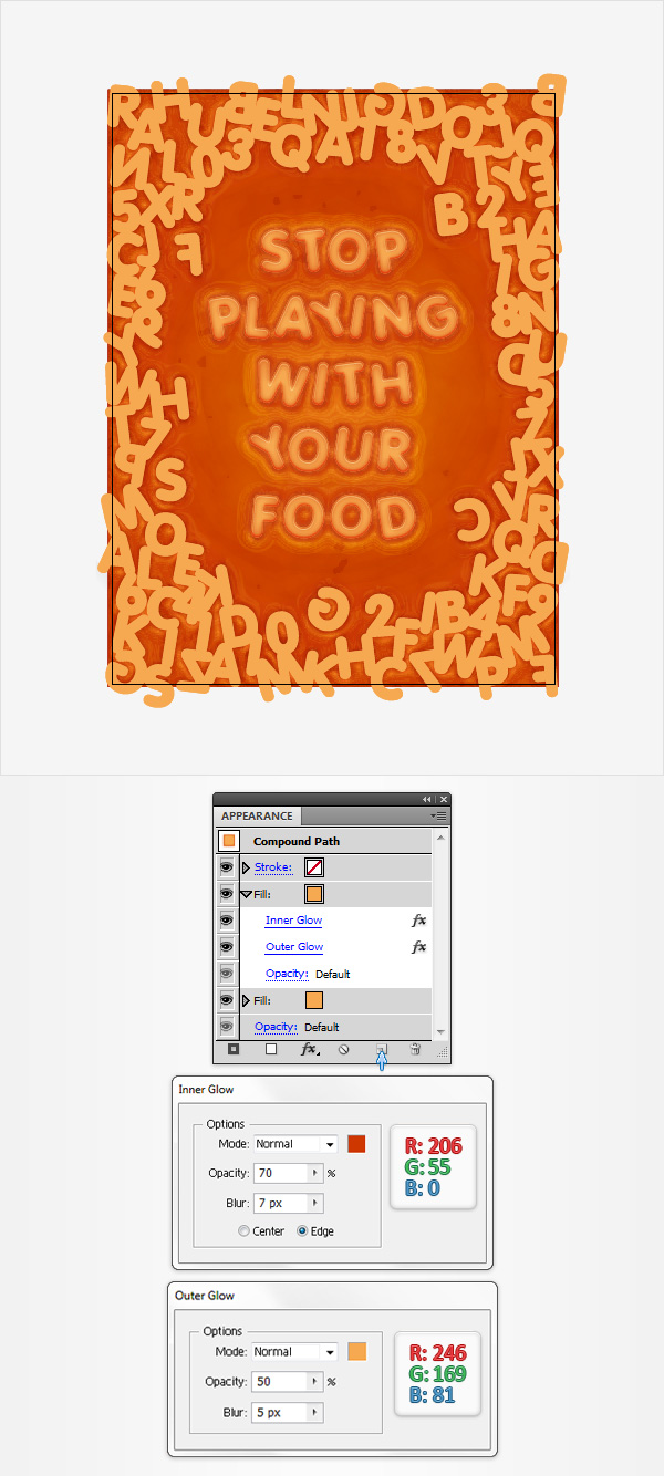Illustrator制作意大利面艺术特效文字教程,