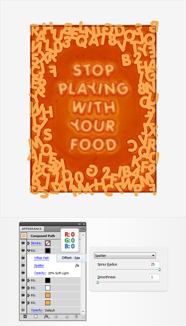 Illustrator制作意大利面艺术特效文字教程,