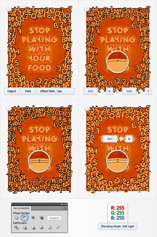 Illustrator制作意大利面艺术特效文字教程,