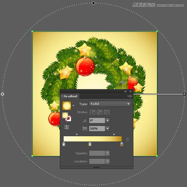 Illustrator制作一个精致的圣诞节花环