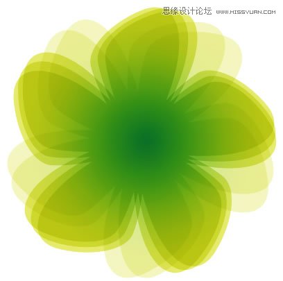 Illustrator绘制绿色清新的花朵图案