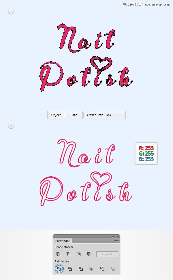 Illustrator制作神话般的指甲油文字效果,PS教程,思缘教程网