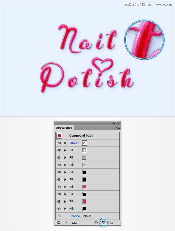 Illustrator制作神话般的指甲油文字效果,PS教程,思缘教程网