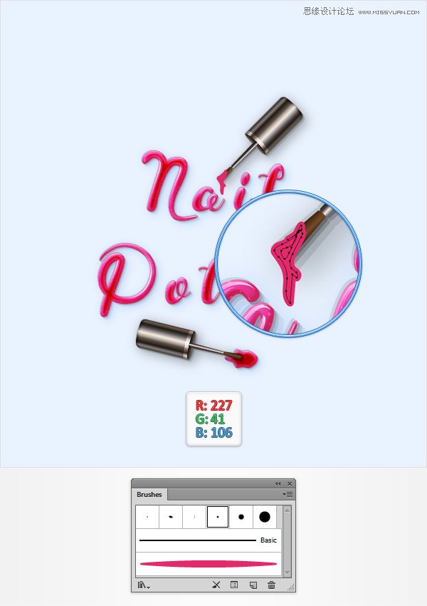 Illustrator制作神话般的指甲油文字效果,PS教程,思缘教程网