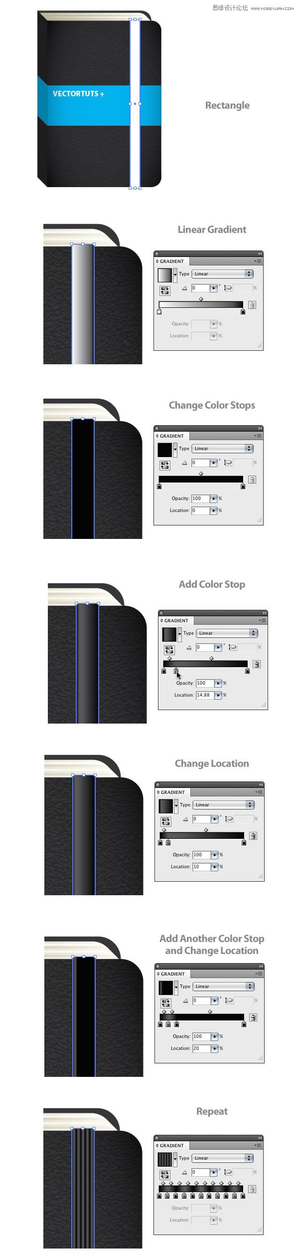 Illustrator绘制立体效果的黑色笔记本,破洛洛