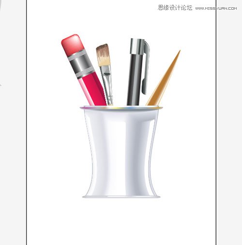 Illustrator绘制逼真的笔筒图标教程,破洛洛