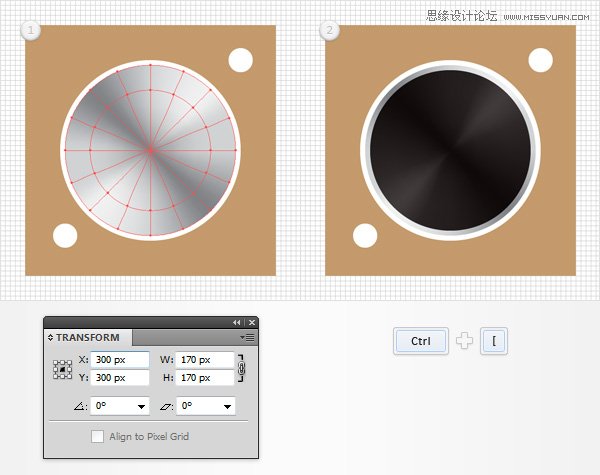 Illustrator创建立体风格的黑胶唱机图标,破洛洛
