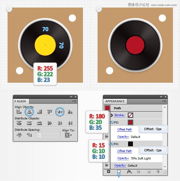 Illustrator创建立体风格的黑胶唱机图标,破洛洛