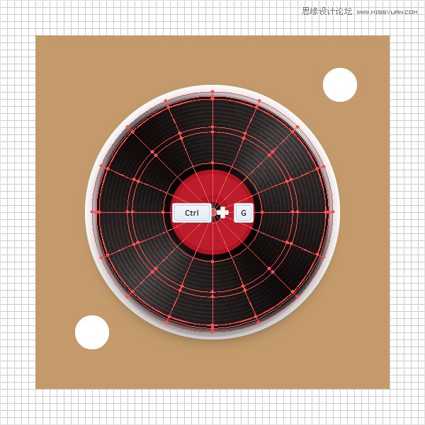 Illustrator创建立体风格的黑胶唱机图标,破洛洛