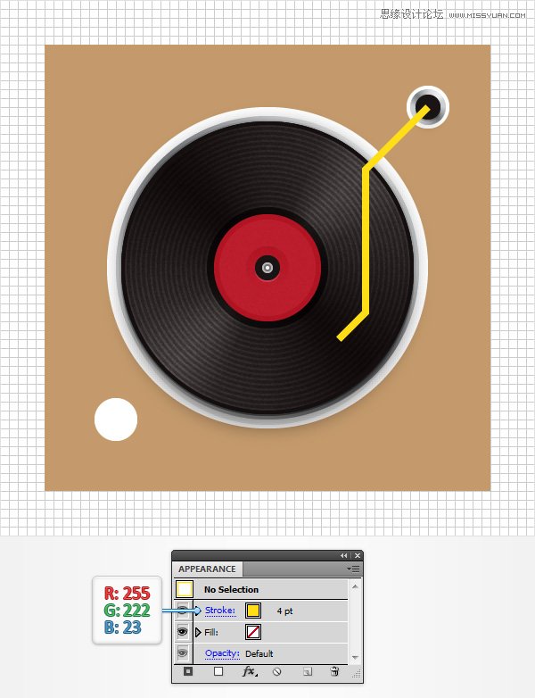 Illustrator创建立体风格的黑胶唱机图标,破洛洛