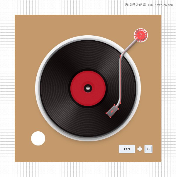 Illustrator创建立体风格的黑胶唱机图标,破洛洛