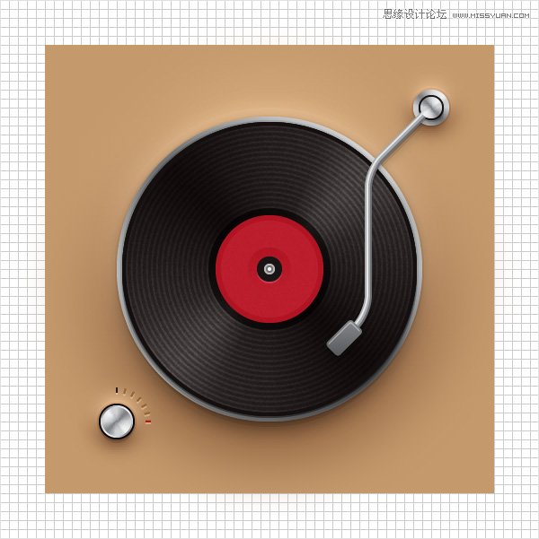 Illustrator创建立体风格的黑胶唱机图标,破洛洛