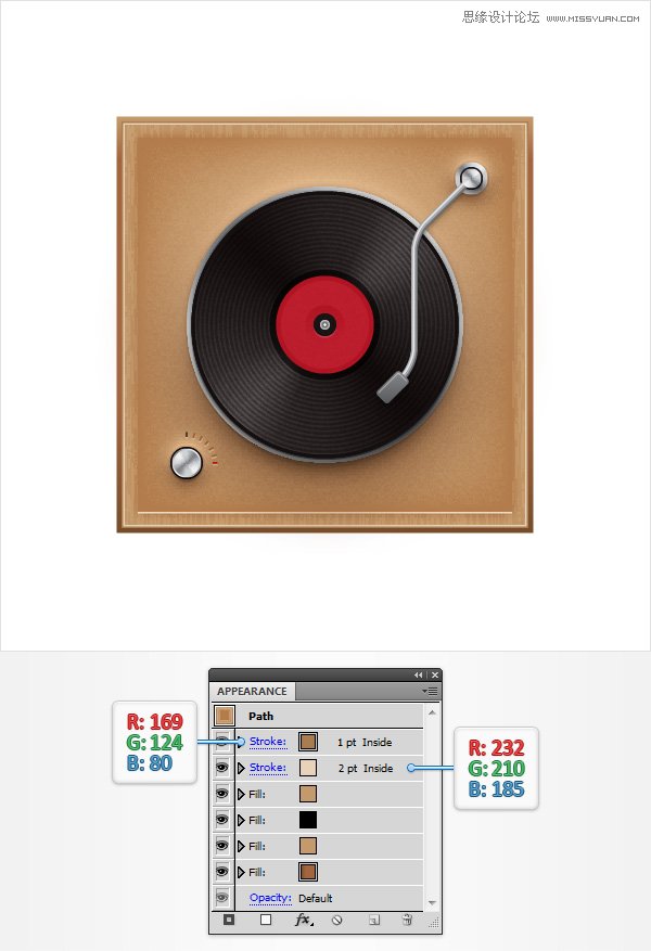 Illustrator创建立体风格的黑胶唱机图标,破洛洛
