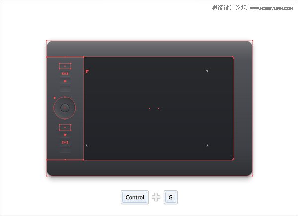 Illustrator绘制逼真的WACOM绘画板教程,破洛洛