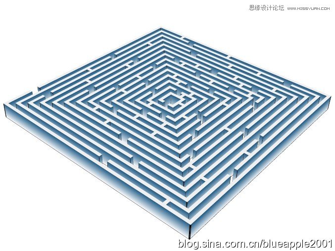 Photoshop制作立体效果的正方形迷宫,破洛洛