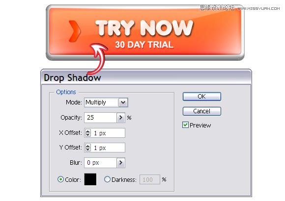 Illustrator实例教程：使用3D效果制作网页按钮,破洛洛