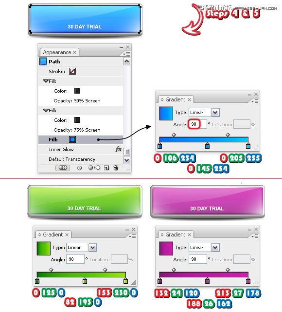 Illustrator实例教程：使用3D效果制作网页按钮,破洛洛