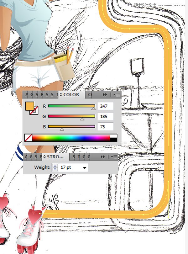 Illustrator绘制70年代的餐馆矢量插画教程,破洛洛