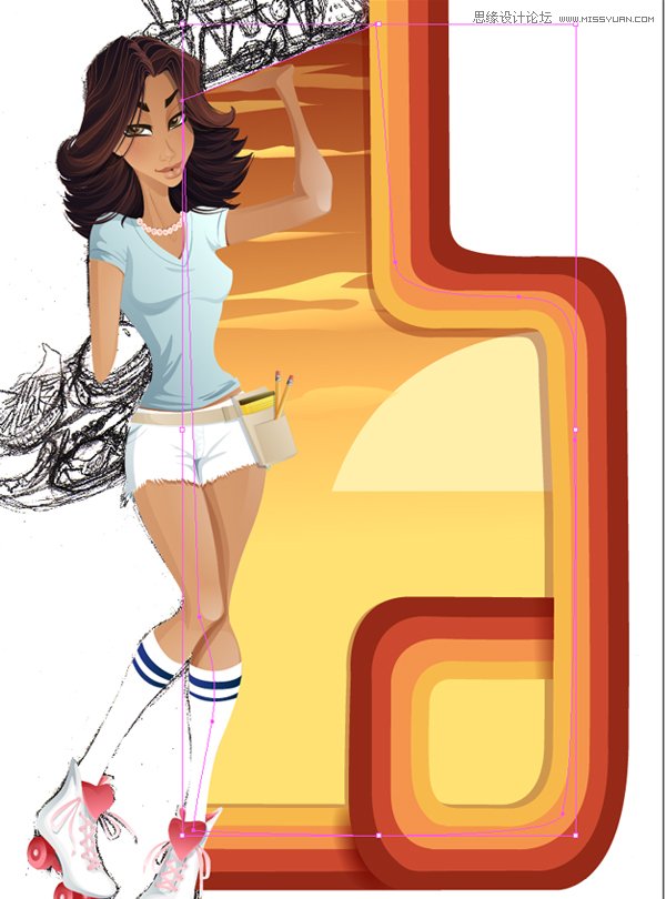 Illustrator绘制70年代的餐馆矢量插画教程,破洛洛