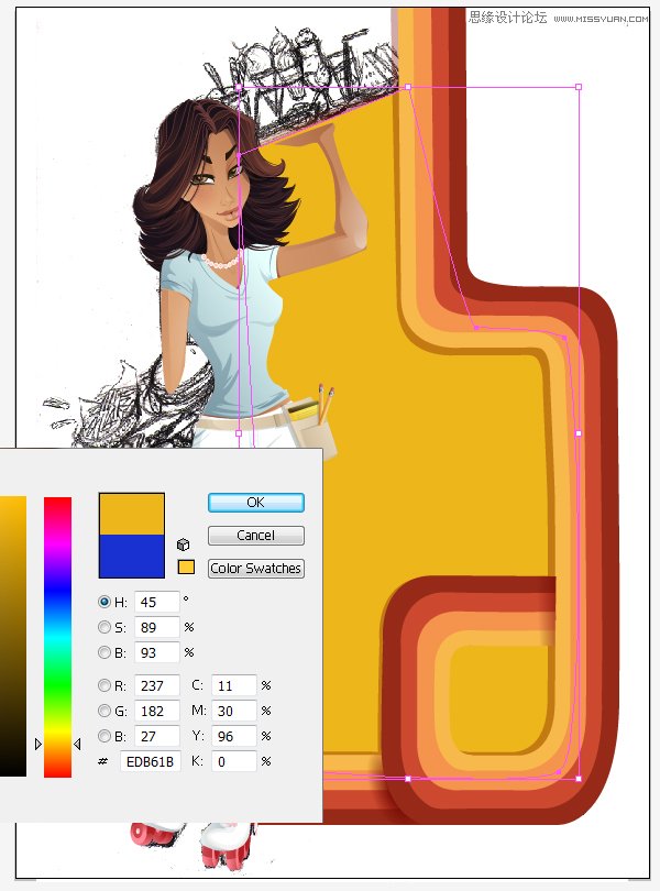 Illustrator绘制70年代的餐馆矢量插画教程,破洛洛