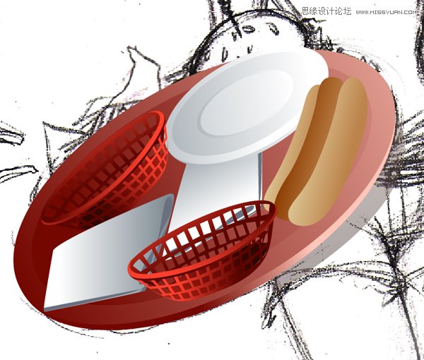 Illustrator绘制70年代的餐馆矢量插画教程,破洛洛