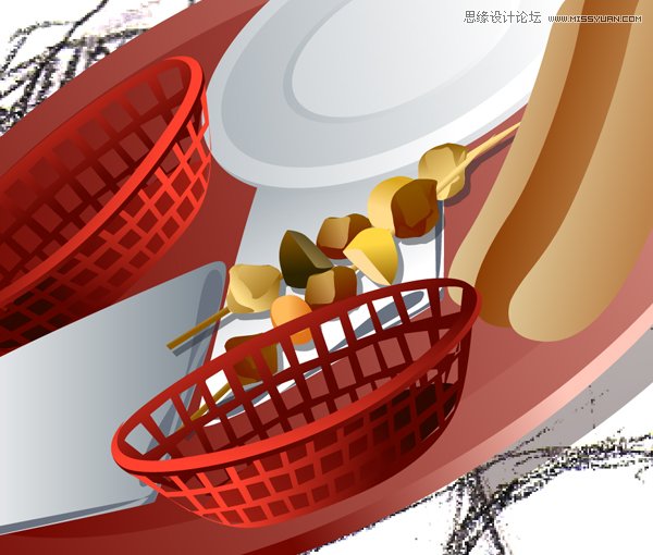 Illustrator绘制70年代的餐馆矢量插画教程,破洛洛