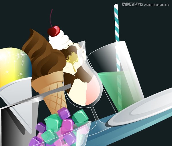 Illustrator绘制70年代的餐馆矢量插画教程,破洛洛